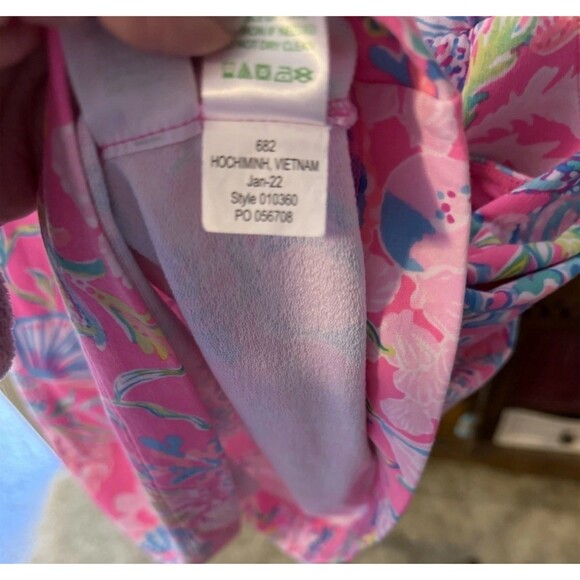 Lilly Pulitzer Cover Up Dress Womens M Pink Shell Me Something Good - Picture 8 of 8